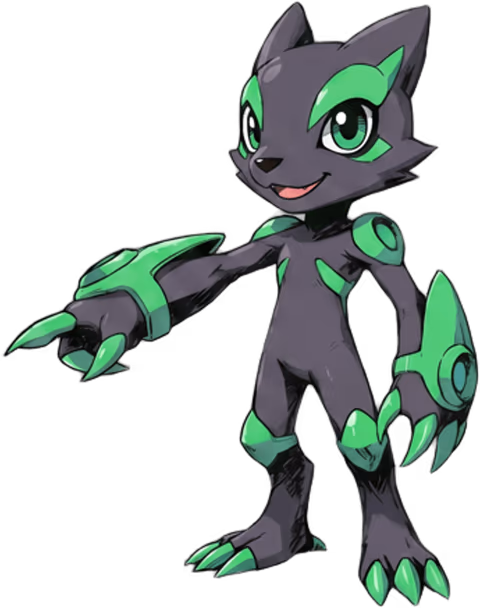 ConfigMon, la mascotte: un gatto cyber verde e nero